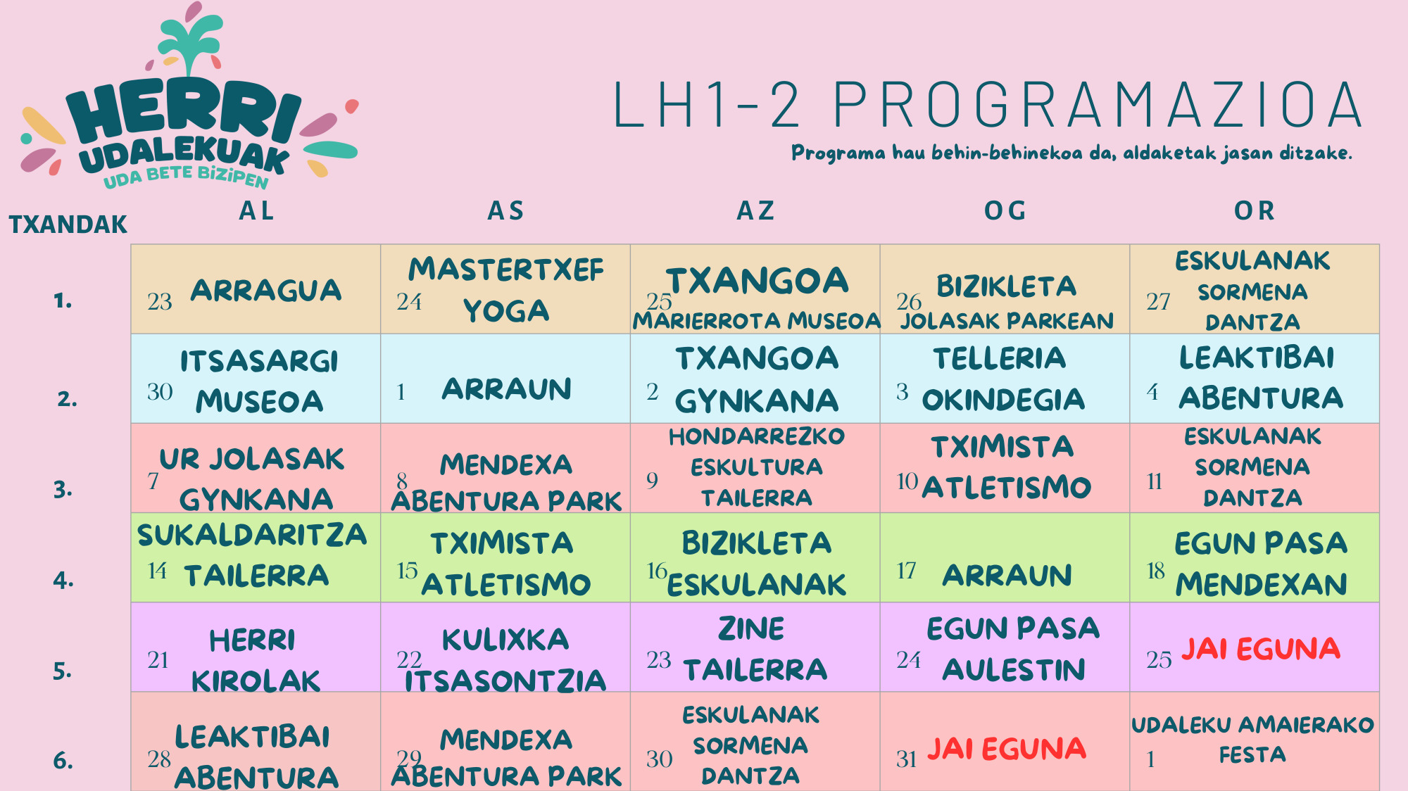 LH 1 udaleku irekeiak lekeitio