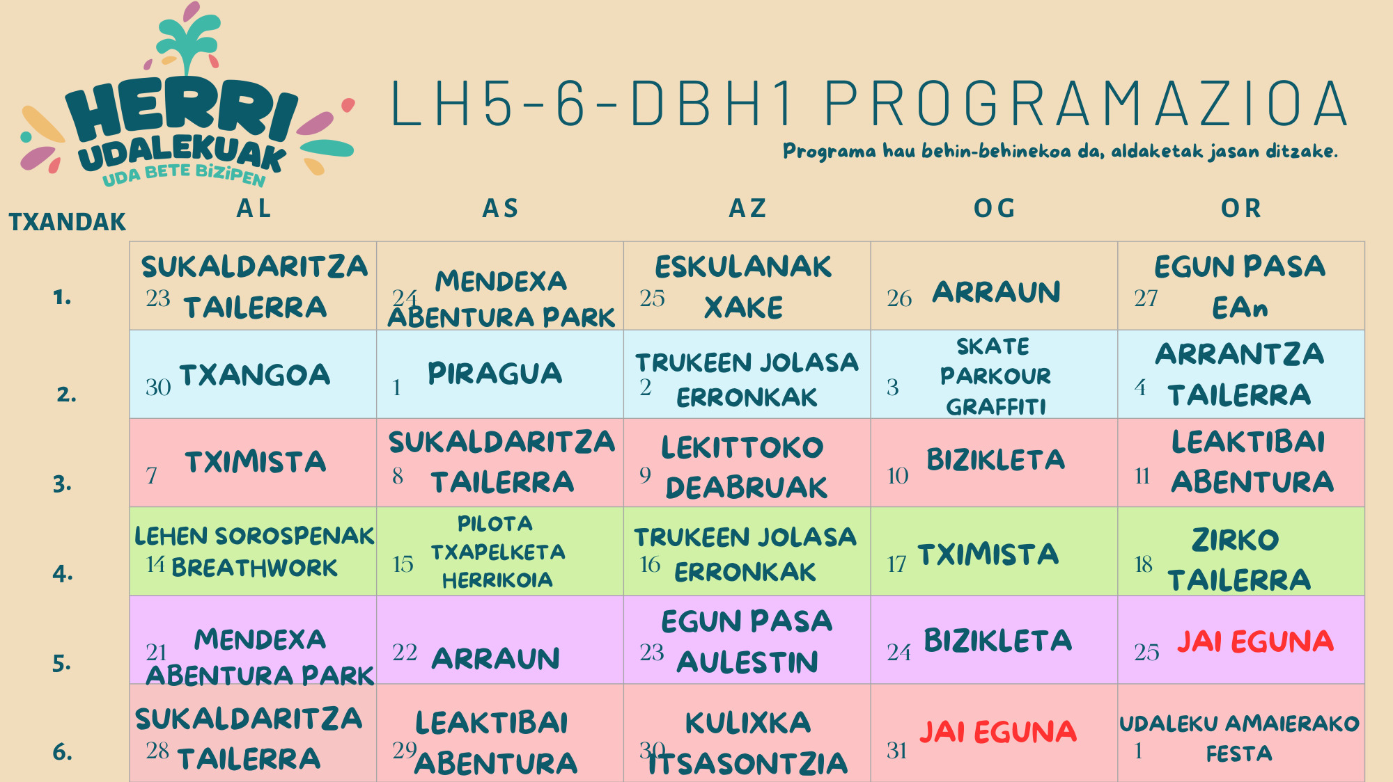 LH 1 udaleku irekeiak lekeitio